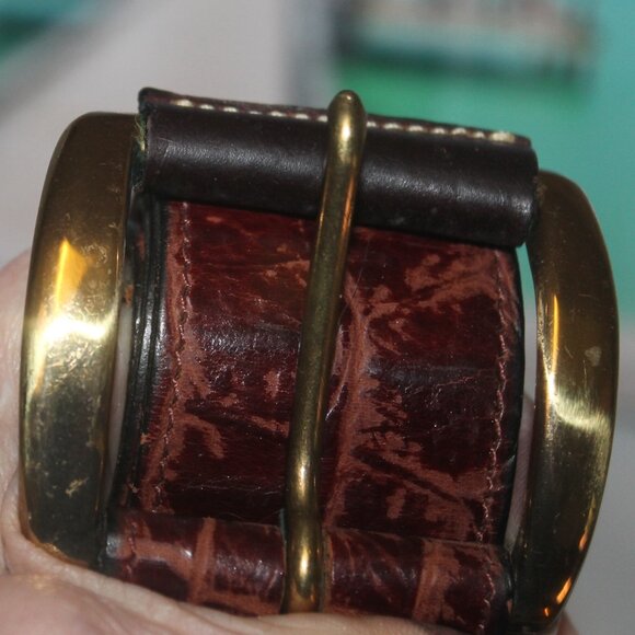 New w Tag Old Stock Brooks Brothers Genuine Alligator Crocodile Belt M main image 5